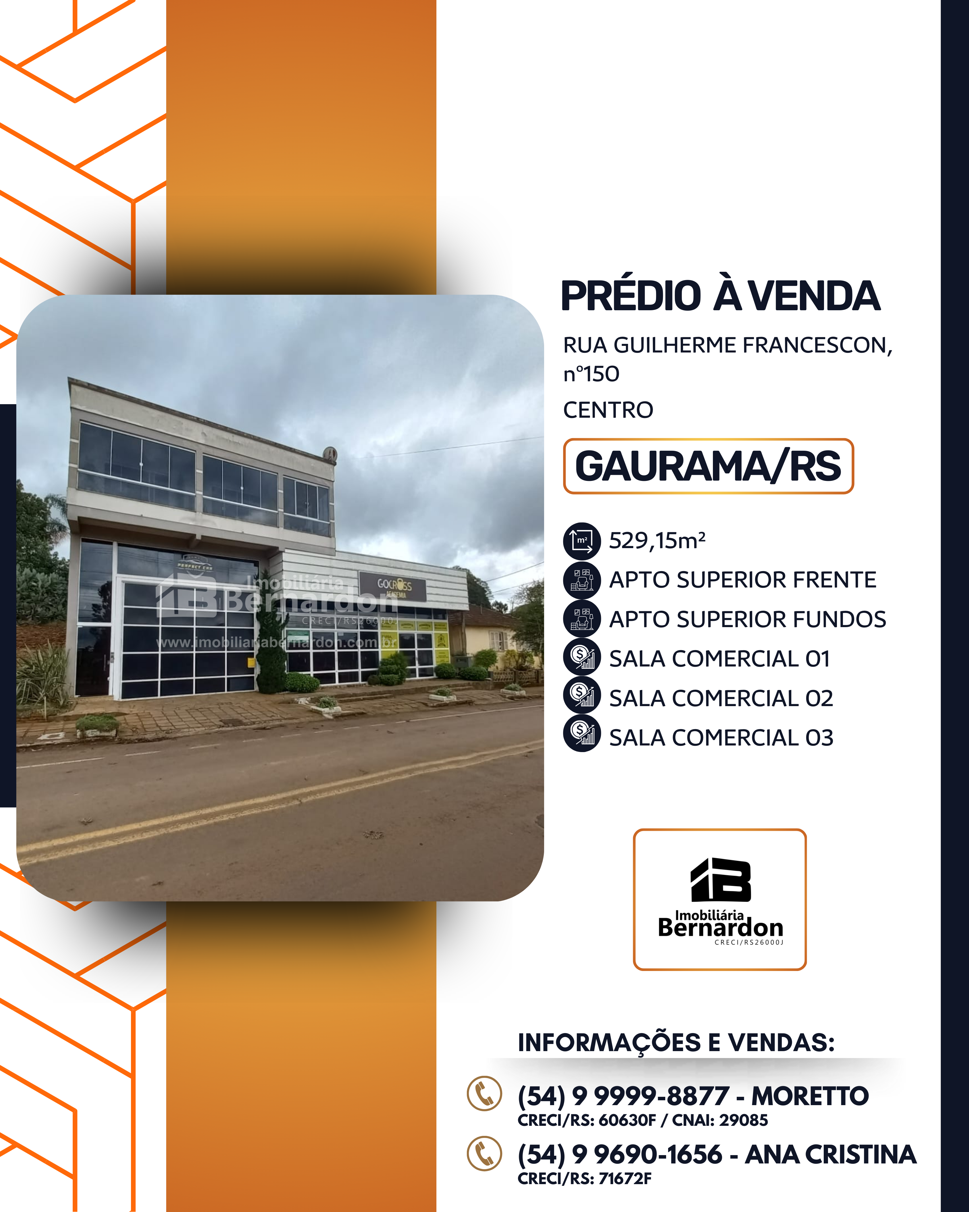 Imagem: Prédio com dois apartamentos na parte superior e ponto comercial na parte térrea